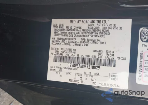 2014 Ford Mustang V6 из США, поврежденный, VIN 1ZVBP8AM0E5218029